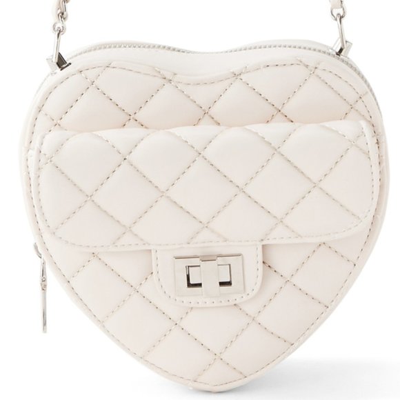 NWT GRL White Quilted Heart Shaped Bag - Japanese Liz Lisa Ank Rouge YesStyle - Picture 1 of 3